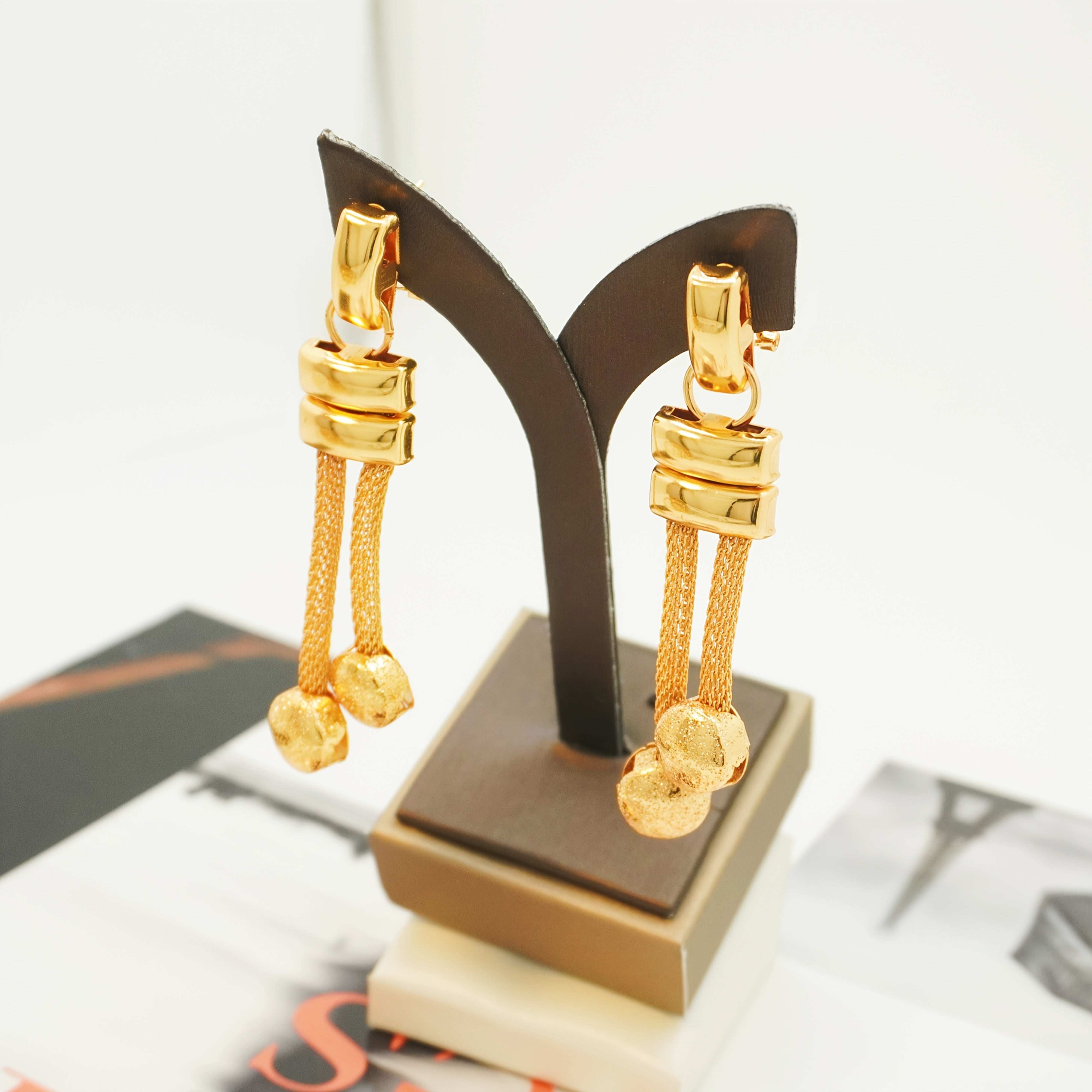 Gold-Plated Copper Jewelry Set Necklace Earrings Bracelet Minimalist Daily Wear Occasions