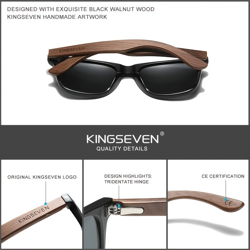 Black Walnut Wooden Sunglasses Polarized Retro Eyewear for Men and Women