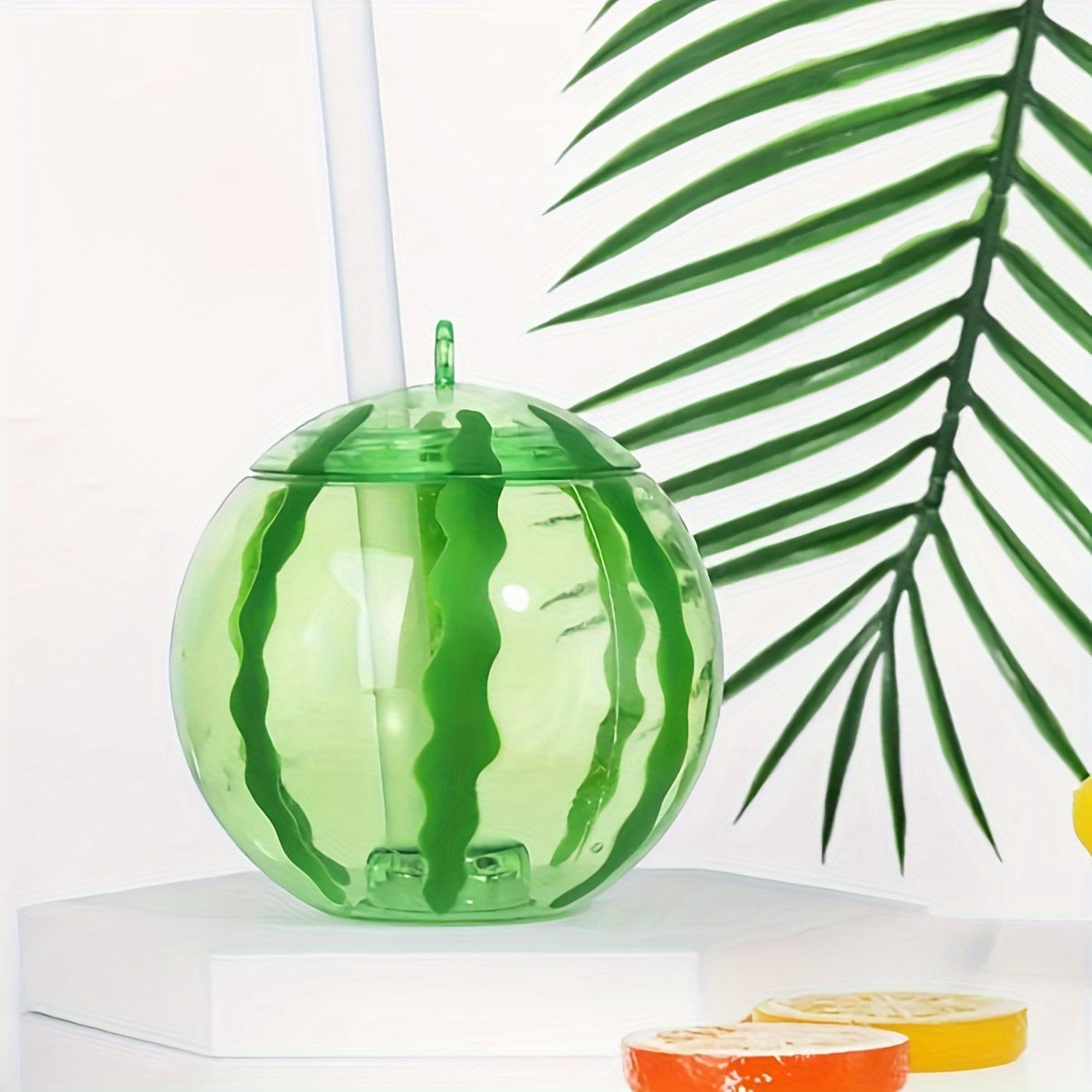 Kids' Straw Cups with Football Watermelon Baseball Designs for Milk Tea and Fruit Drinks