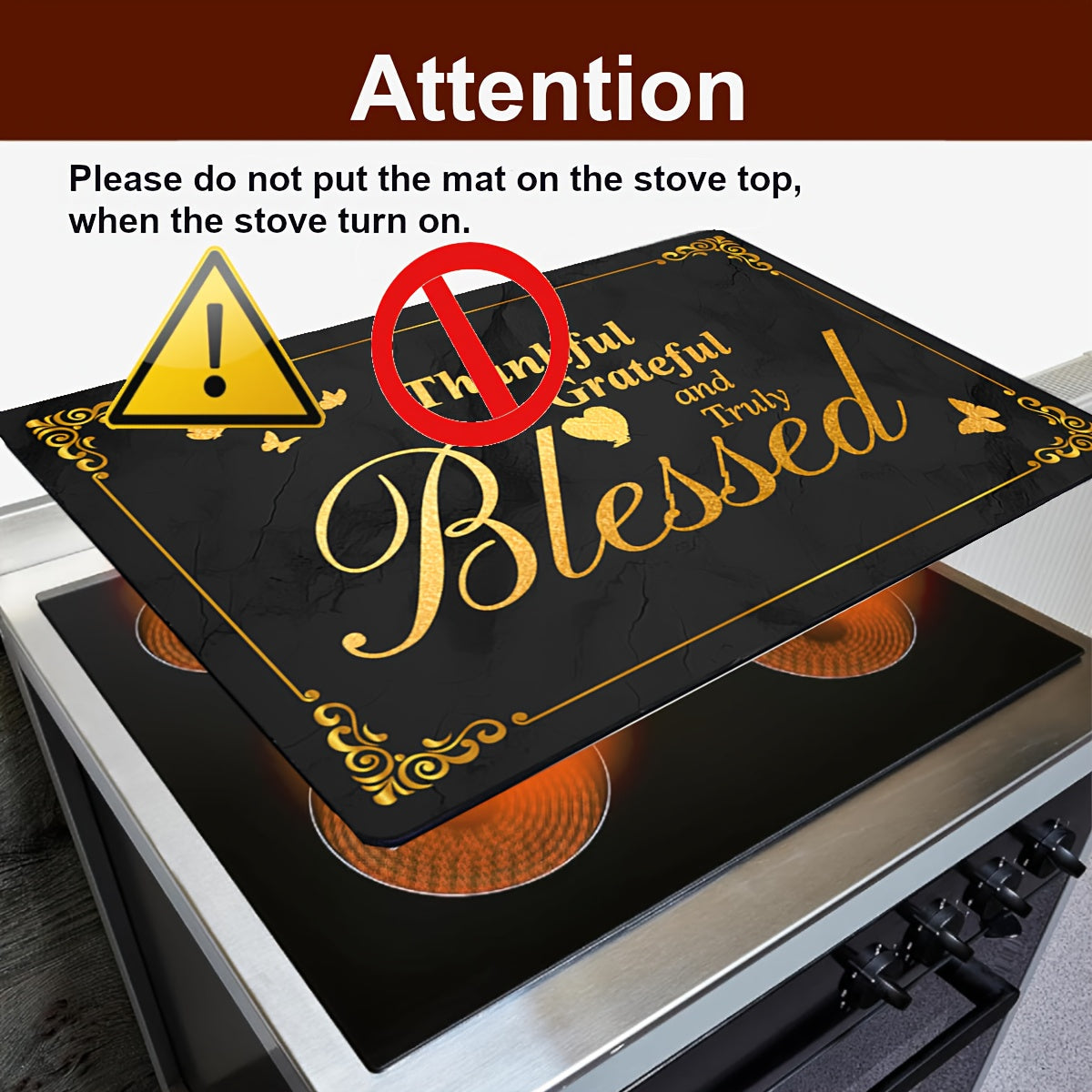 Extra Large 28.5x20.5 Inch Anti-Slip Glass Stove Top Cover Protects Electric Cooktops