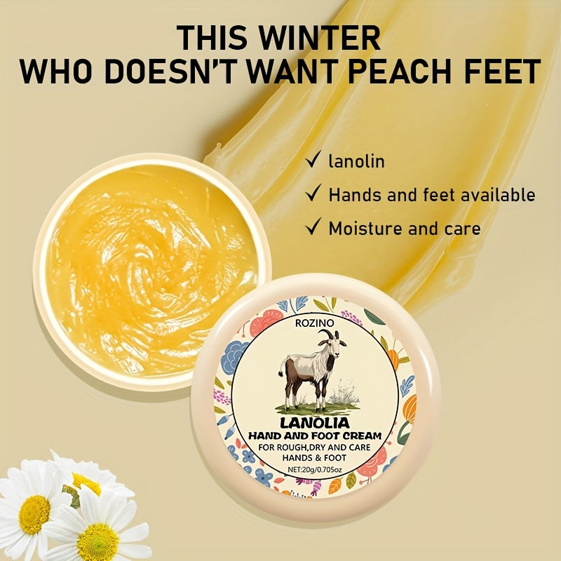 Crema de manos y pies con lanolina y ácido hialurónico para piel seca, hidratante profundo