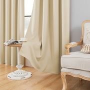 Blackout Curtains 2 Panels Polyester Blend Indoor Outdoor Heat Insulation Modern Black