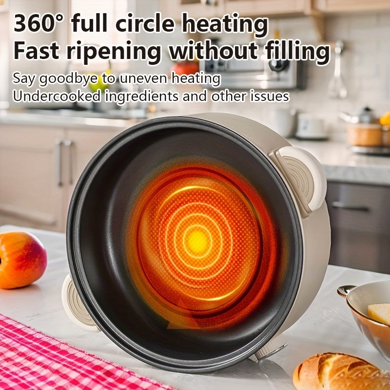 Olla eléctrica multifunción para cocinar en dormitorios, utensilios antiadherentes, múltiples métodos