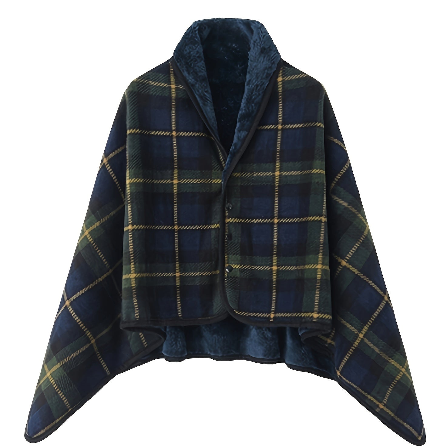 Plaid Polar Fleece Shawl Blanket for Autumn Winter Lounge and Office Use
