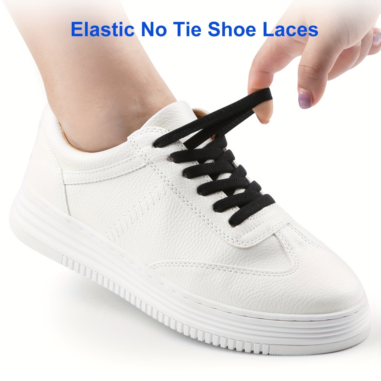 1 Pair Elastic No-Tie Shoelaces for Sneakers Canvas Shoes