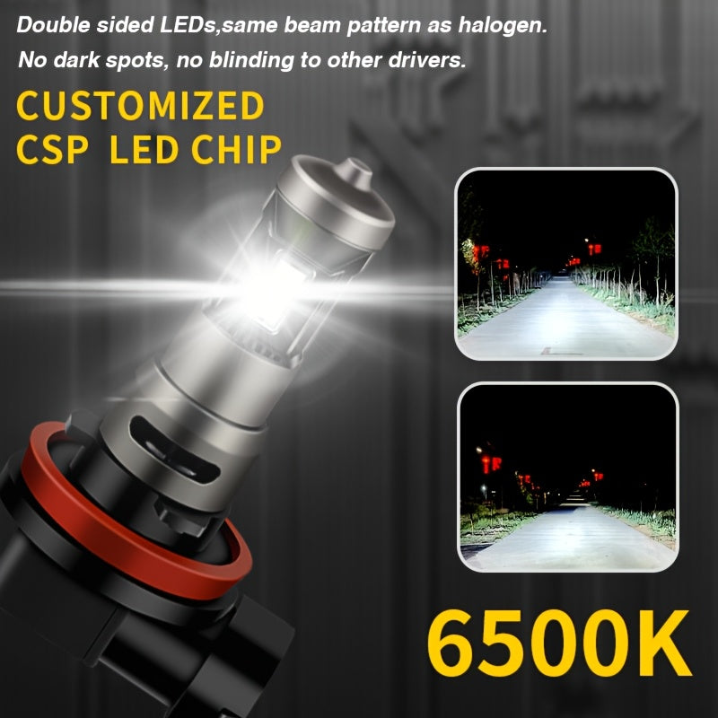 Bombilla de faro LED H11 12000LM 6500K Blanco haz alto y bajo 12V