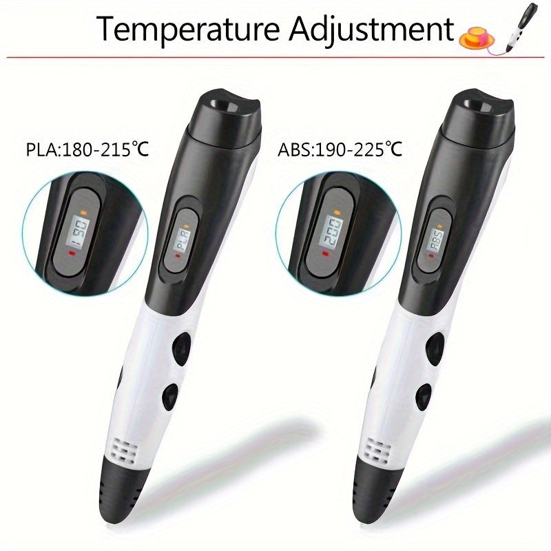 3D Printing Pen Kit with 12 PLA Filament Colors USB Powered for Creative Art