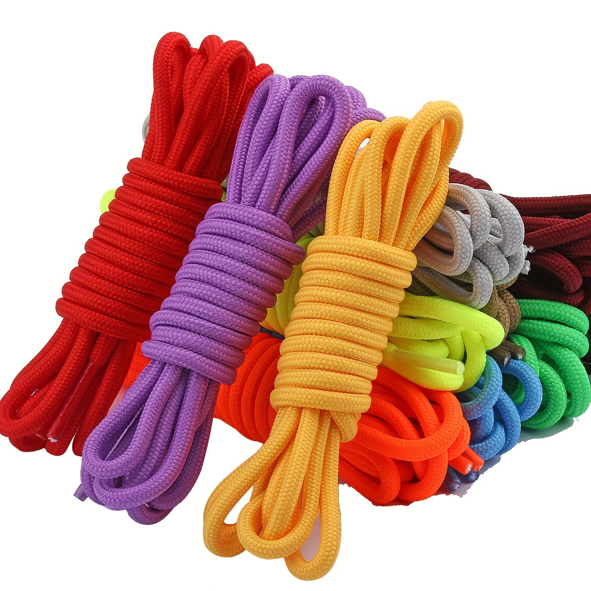 12 Pairs Assorted Round Shoelaces for Sneakers Boots Sports 5mm Thickness