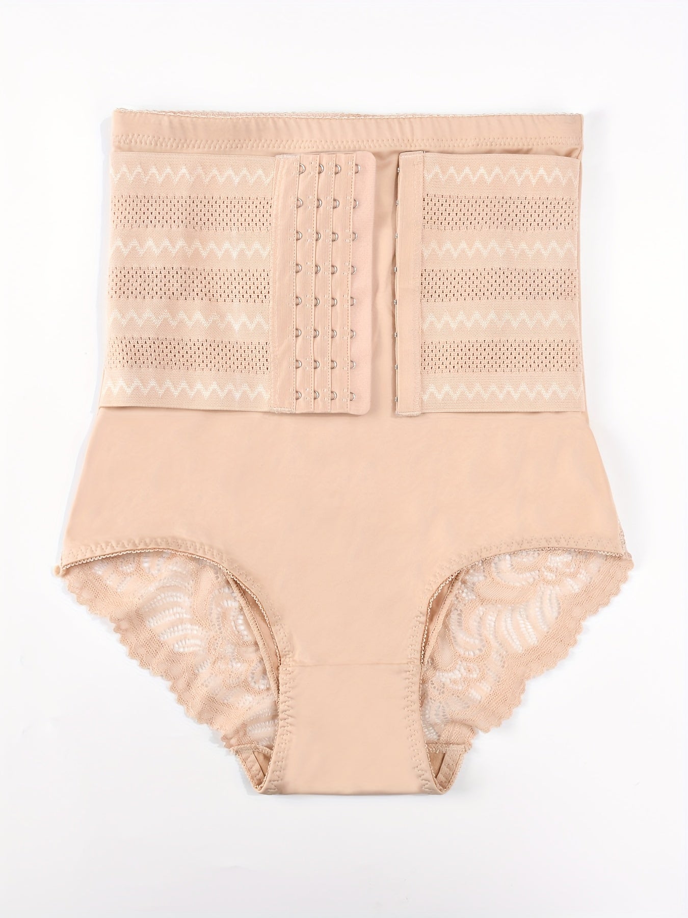 Women's High-Waist Shapewear Pants with Lace Trim Tummy Control Butt Lift Postpartum Recovery Breathable Polyester