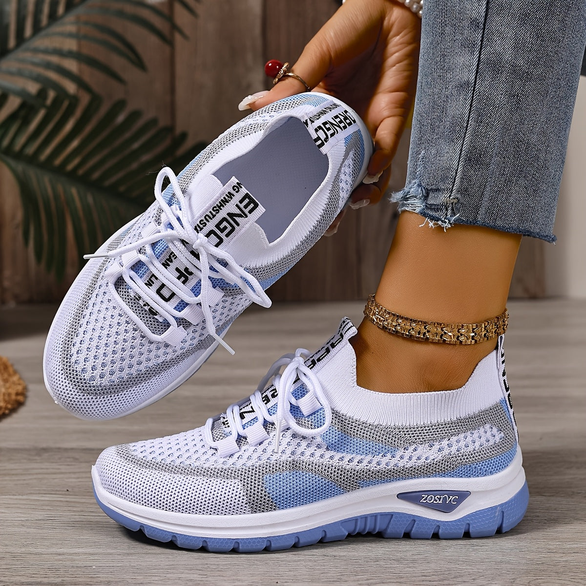 Women's White Casual Sneakers Lightweight Soft Sole Plus Size Anti-Slip Shoes
