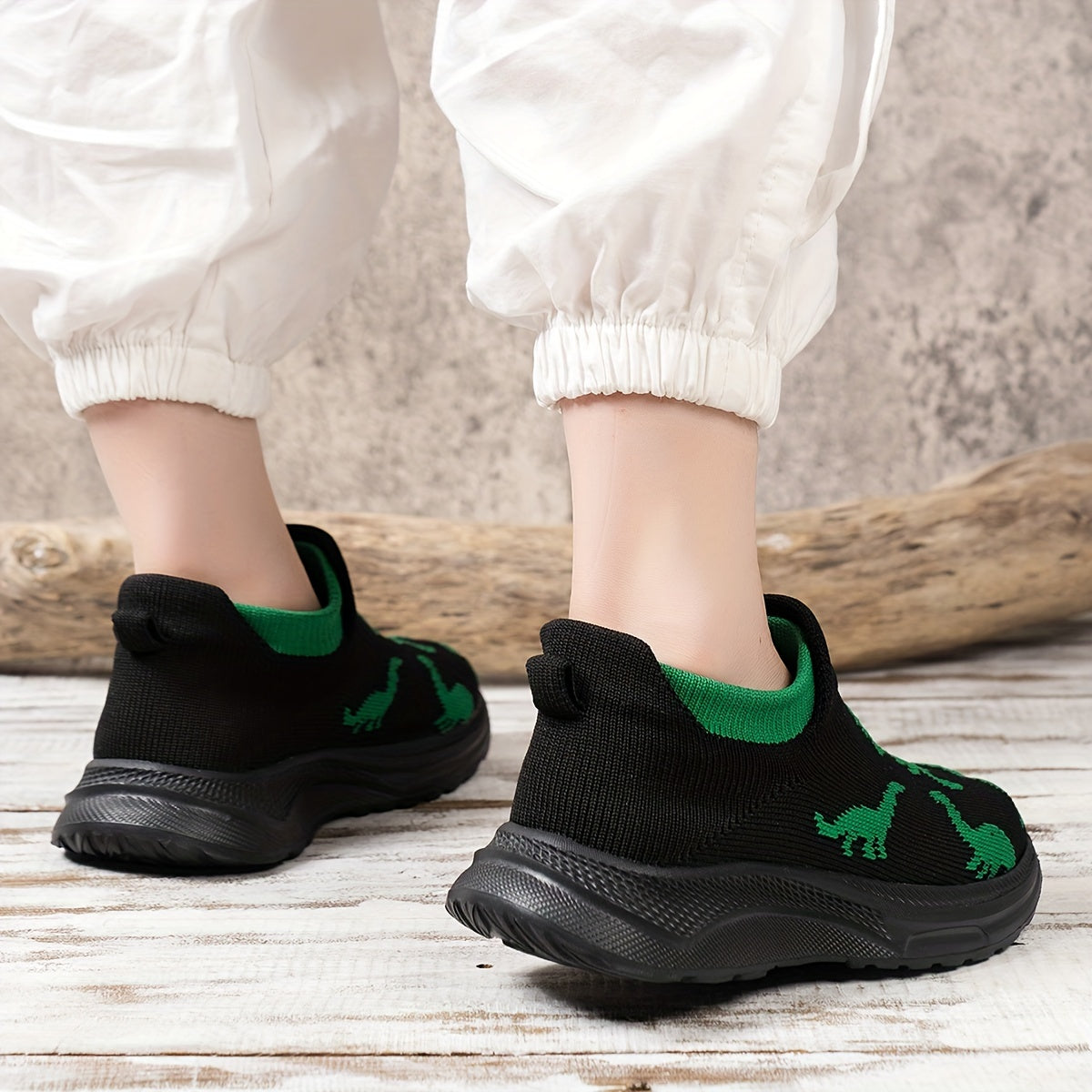 Kids' Sneakers Boys Girls Slip-On Casual Sports Embroidered Dinosaur Spider Thick Sole