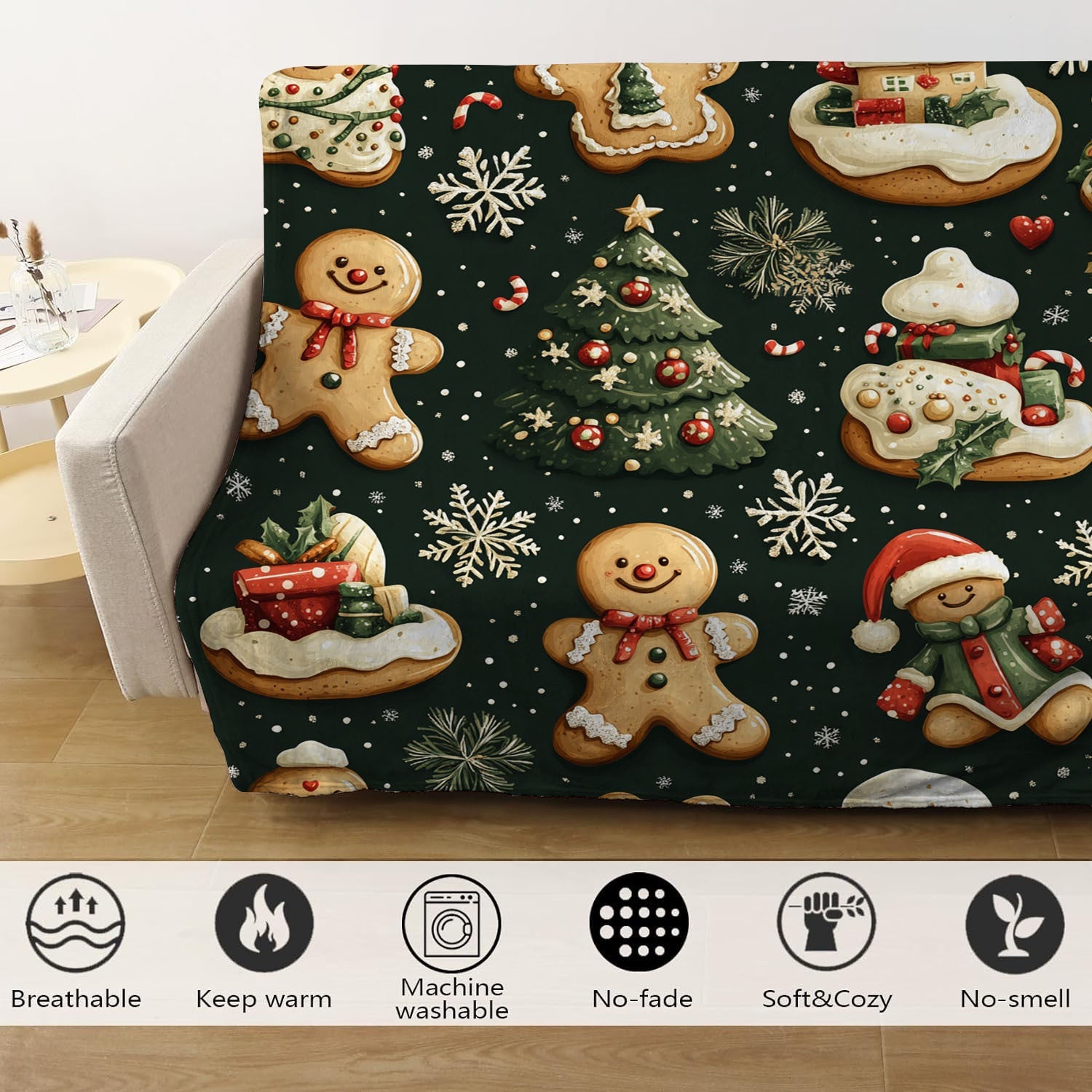 Contemporary Digital Print Flannel Fleece Blanket for Bed Travel Camping All-Season