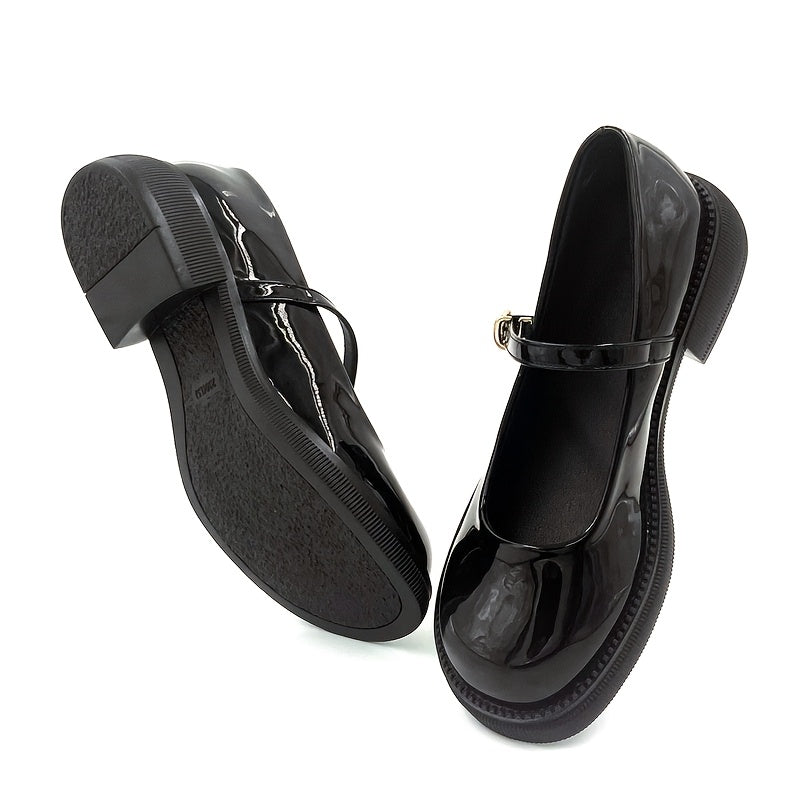 Women's Black Synthetic Mary Jane Shoes Jewelry Elegant and Versatile