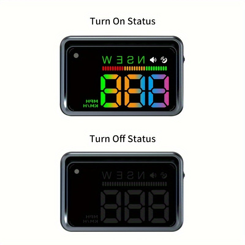 Universal Digital Speedometer HUD for Cars with Speed, Compass, LED Atmosphere Light