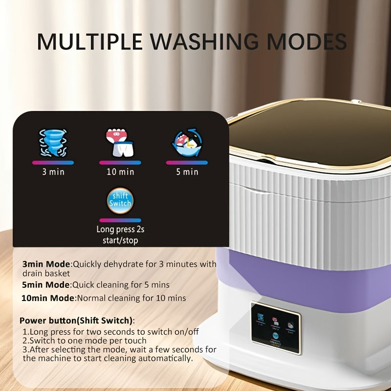 Portable Washing Machine with Dryer 11L Compact Square for RVs Apartments Camping Dorms