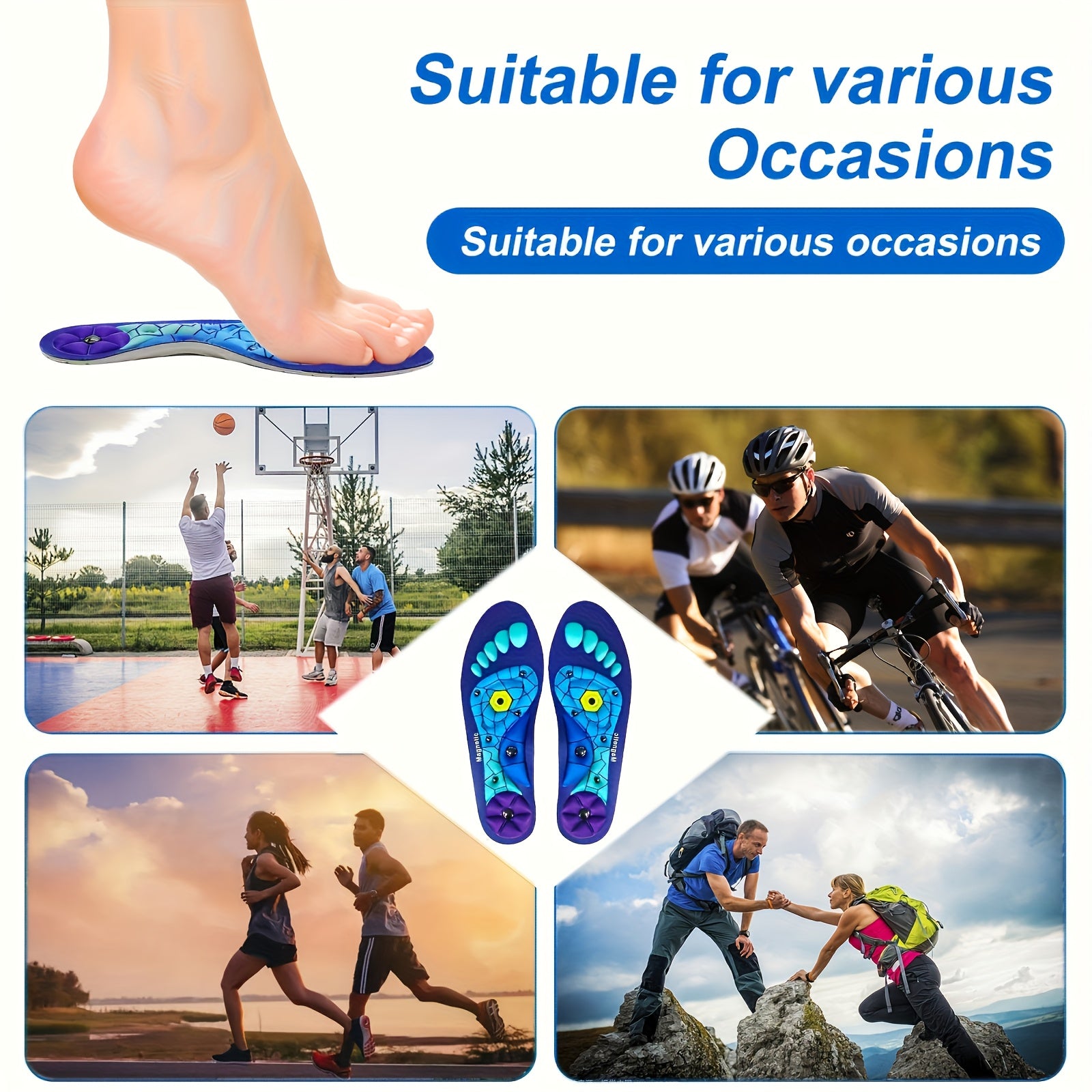 Magnetic Massage Insoles for Men and Women EVA Material Comfortable Support