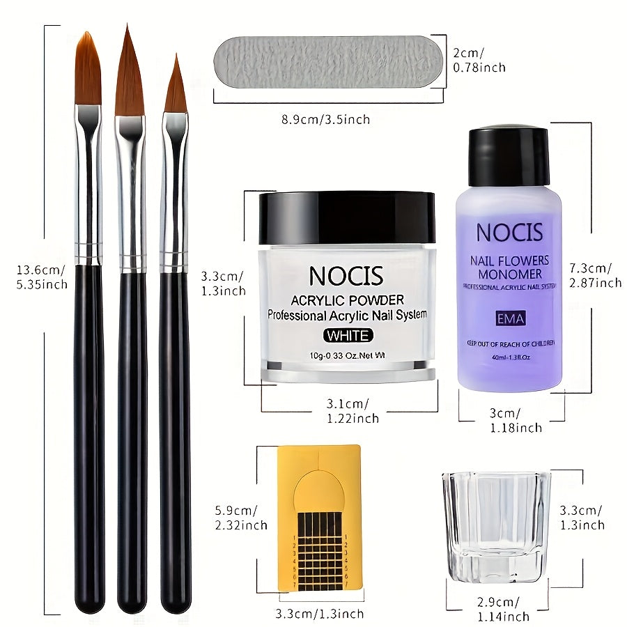 Boshlovchilar uchun akril tirnoq to'plami, shaffof pushti nude kukunlar va professional asboblar bilan