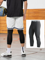 Men's Breathable Quick-Dry Stretch Mesh Panel Capris for Running and Training