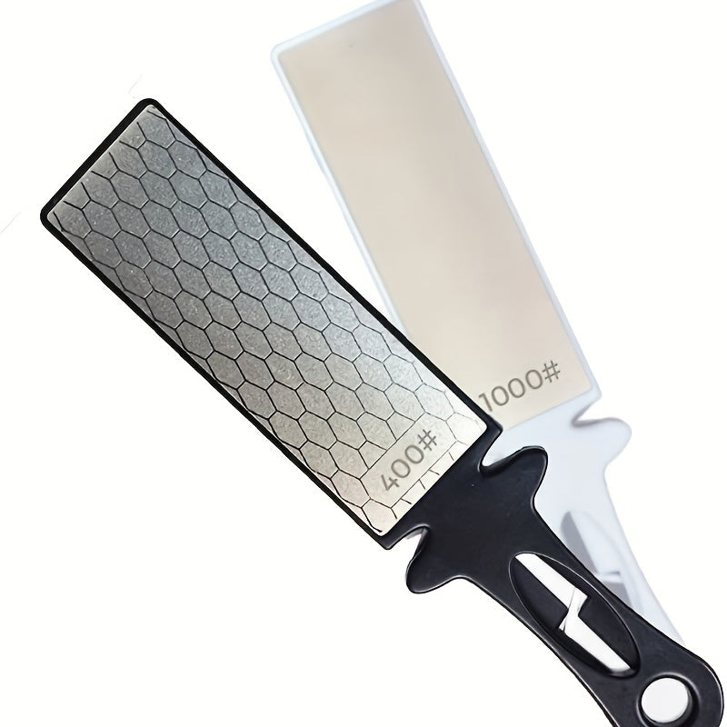 5-in-1 Diamond Knife and Scissor Sharpener with Ceramic Rod and Honeycomb Surface