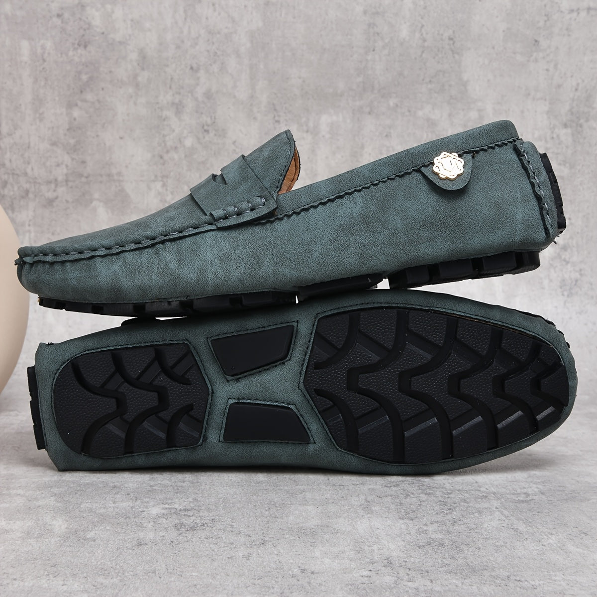 Мужские повседневные мокасины-слипоны с резиновой подошвой, всесезонные, противоскользящие, комфорт