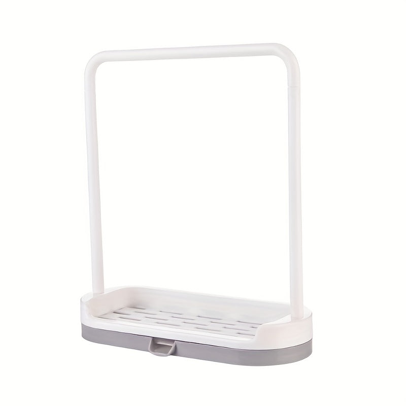 Kitchen Sink Organizer with Dishcloth Hanger and Tray Stand for Sponge Brush and Rag