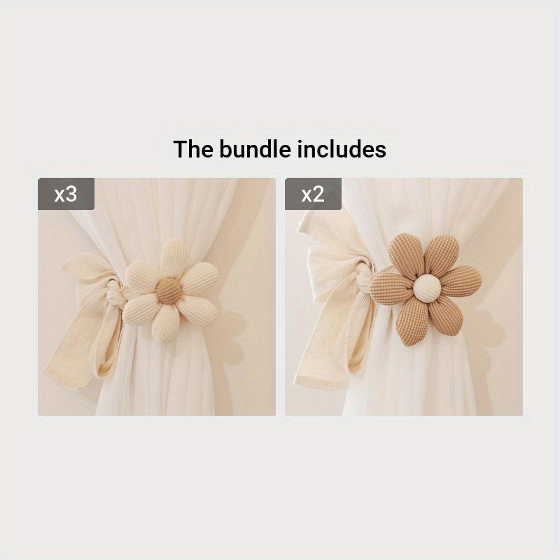 Korean Style Curtain Holdback with Three-Dimensional Petal Design for Living Room Bedroom Office