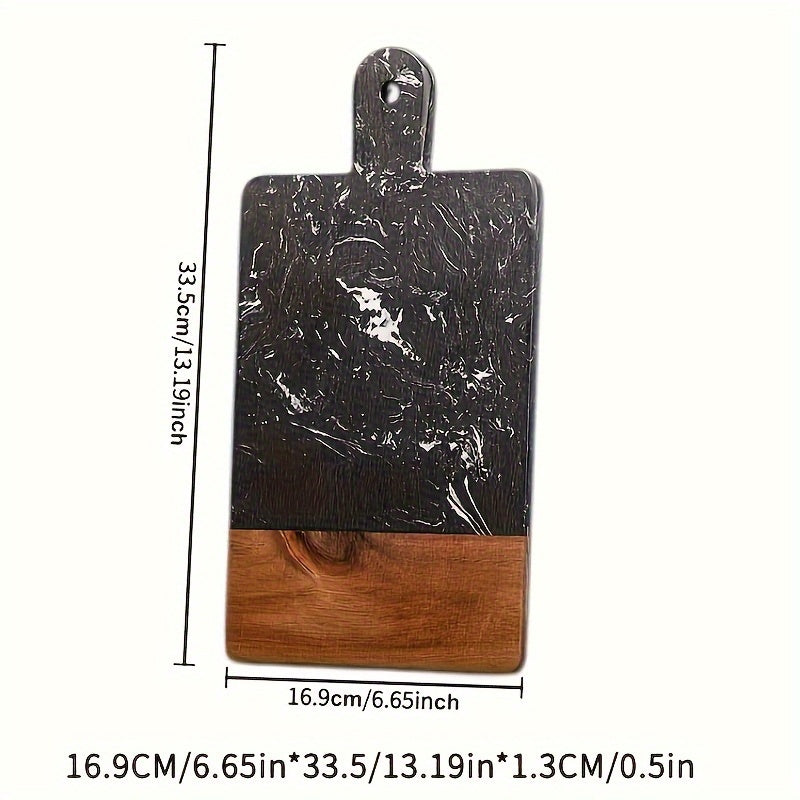 Acacia Wood and Marble Cutting Board for Kitchen Food Prep and Serving