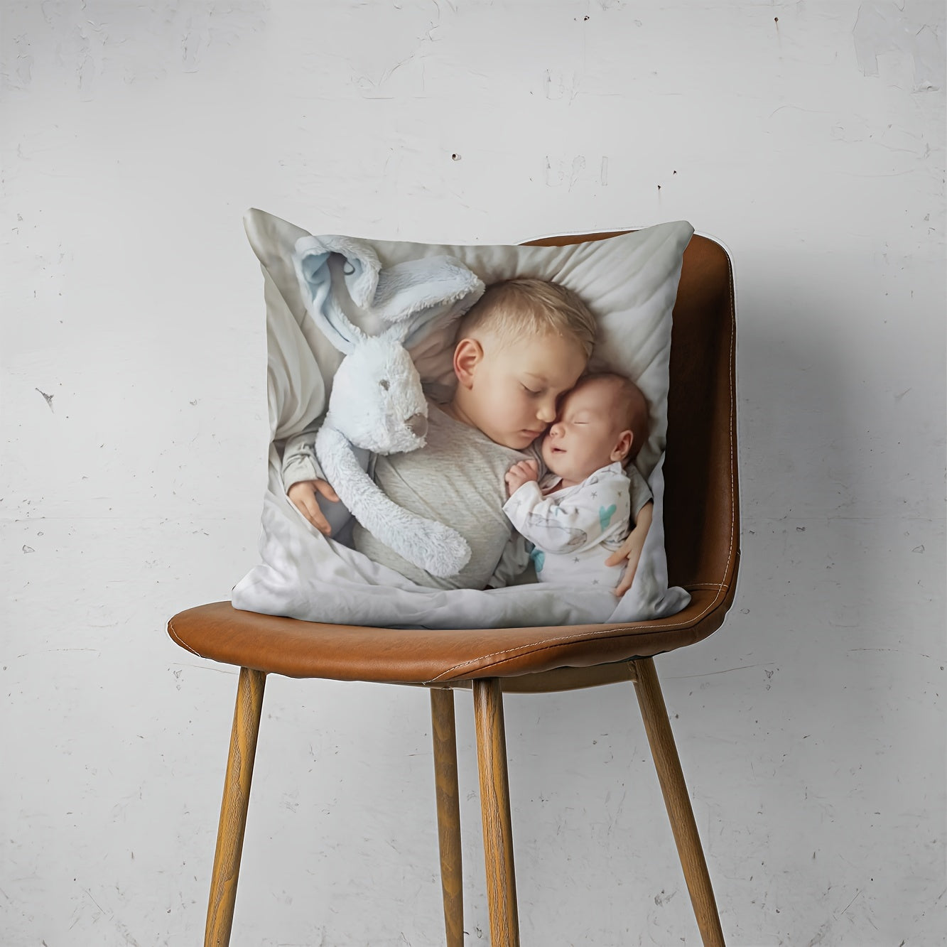 Personalized Family Photo Pillowcase 45.72x45.72 cm Polyester Plush Single-Sided Print