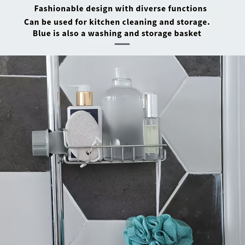 Stainless Steel Faucet Caddy Organizer for Sponges and Cloths Bathroom Accessory