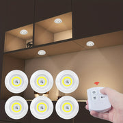 Juego de 6 luces LED inalámbricas para armario con control remoto para armario y cocina blanco
