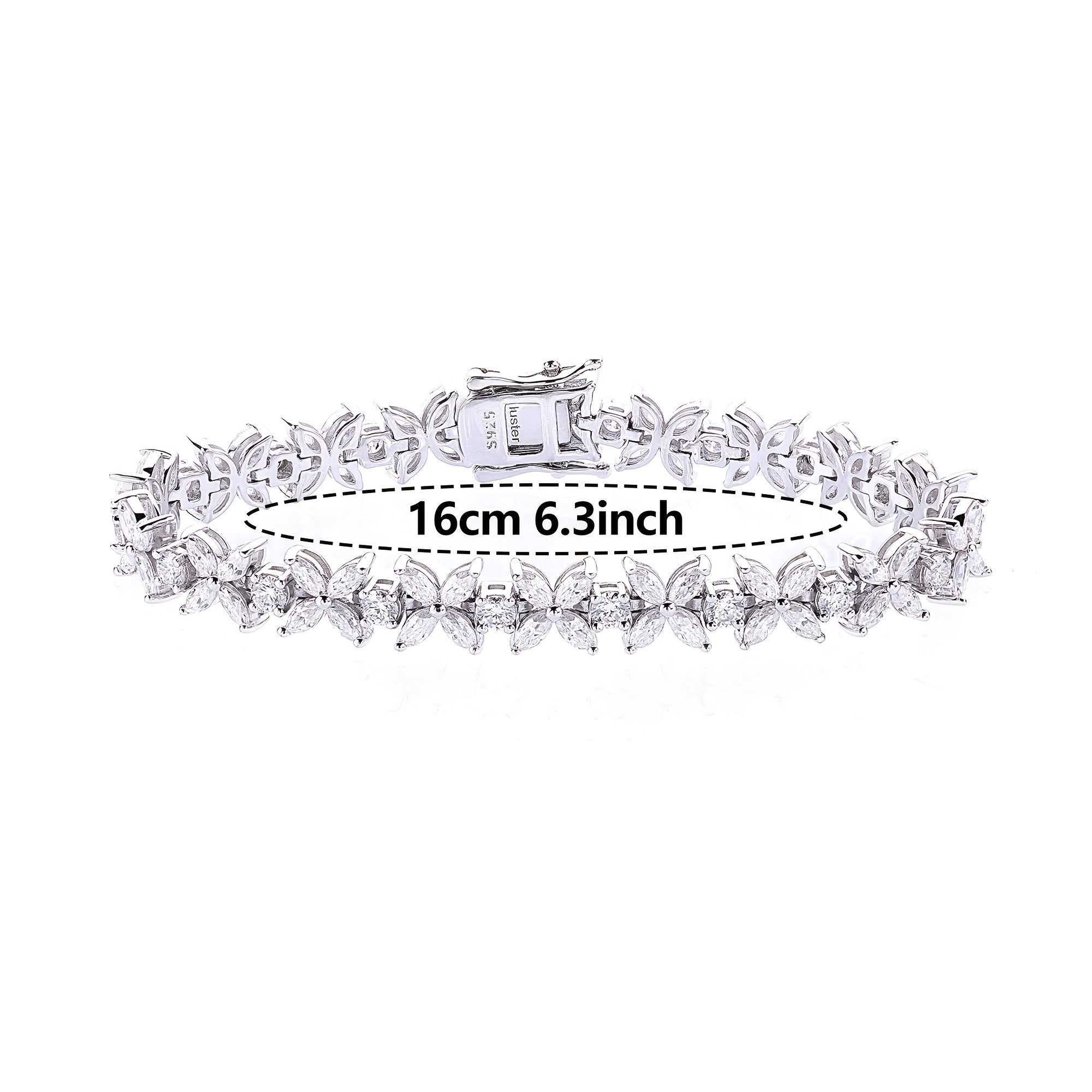 Silver Butterfly Bracelet with Moissanite Stones 2MM Plated in Platinum