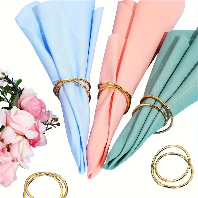 Set of Six Silver-Plated Corrugated Napkin Rings for Hotel and Restaurant Use