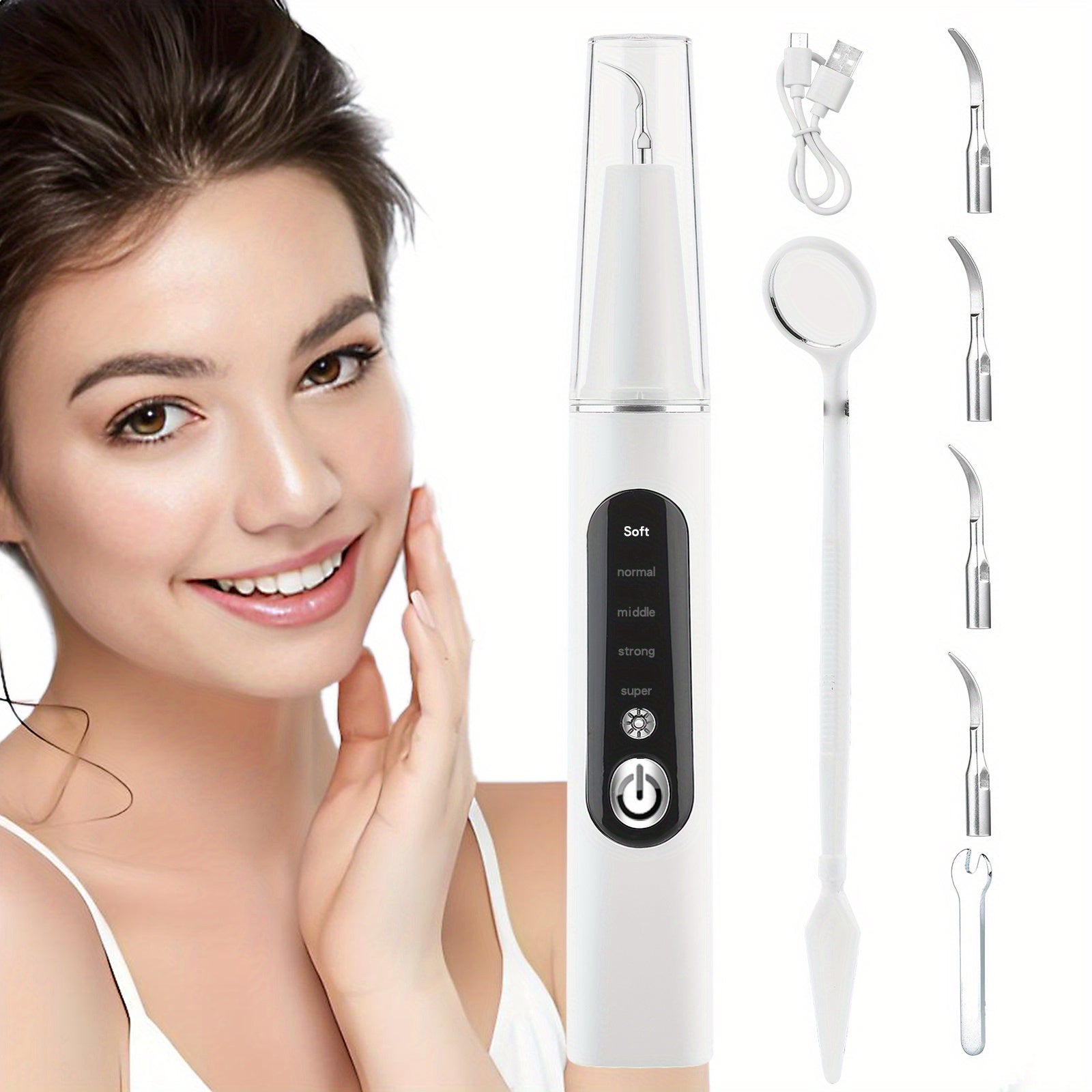 Elektr tish tozalagich 5-in-1 USB qayta to'ldiriladigan almashtirish boshliqlari bilan