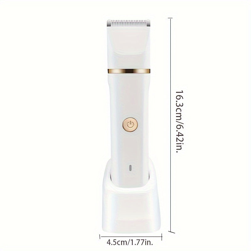 Recortadora de bikini 2 en 1 para mujeres, para cuerpo y rostro, eliminación de vello, kit recargable