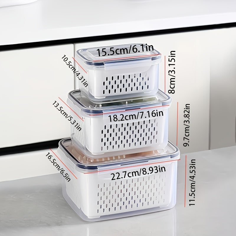 9-Piece BPA-Free Plastic Food Storage Set with Drain Baskets Leak-Proof Freezer-Safe Reusable