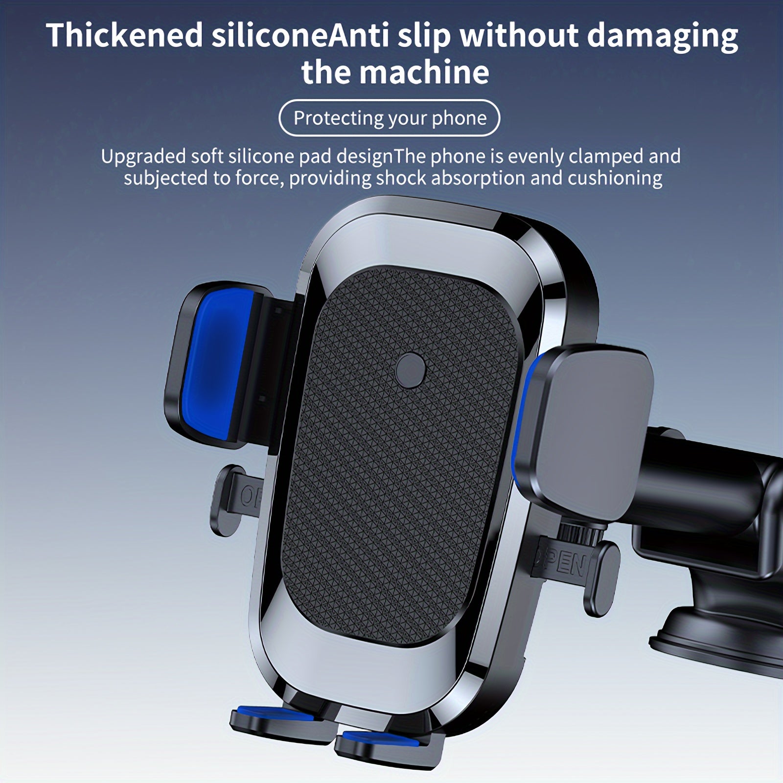 Soporte universal para teléfono de coche ajustable con giro en el tablero