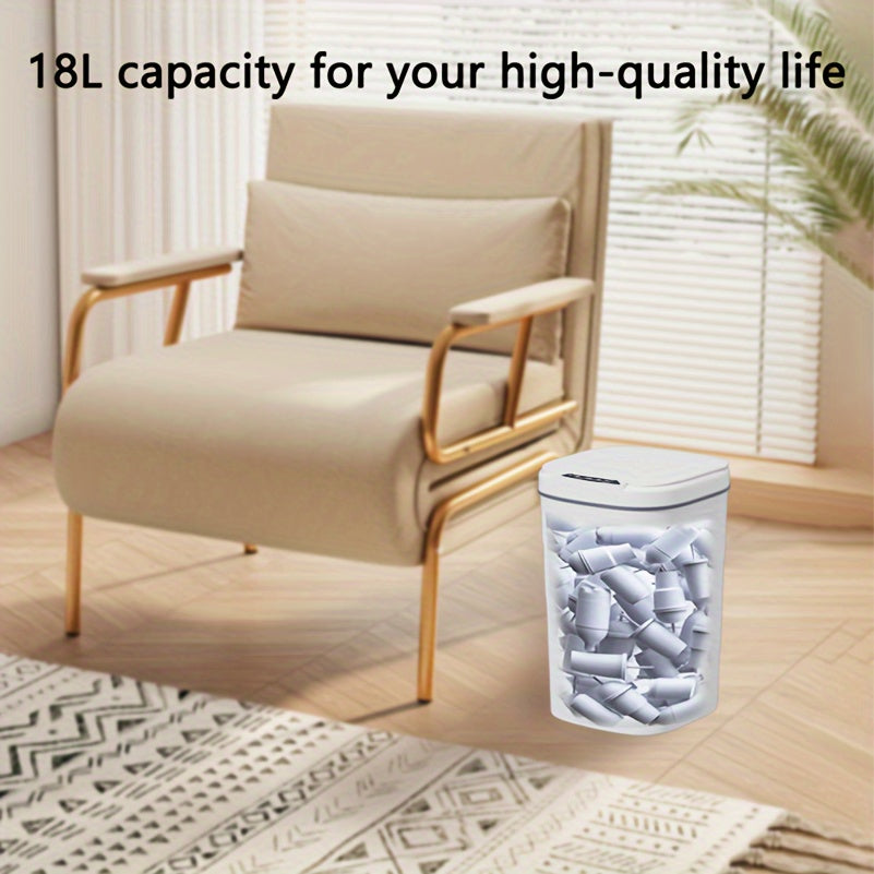 18L тихо закрывающаяся мусорная корзина с датчиком движения, герметичная, универсальная для кухни и ванной, овальной формы, работающая от батареек (батарейки AA не включены), подходит для украшения на Хэллоуин и Рождество.