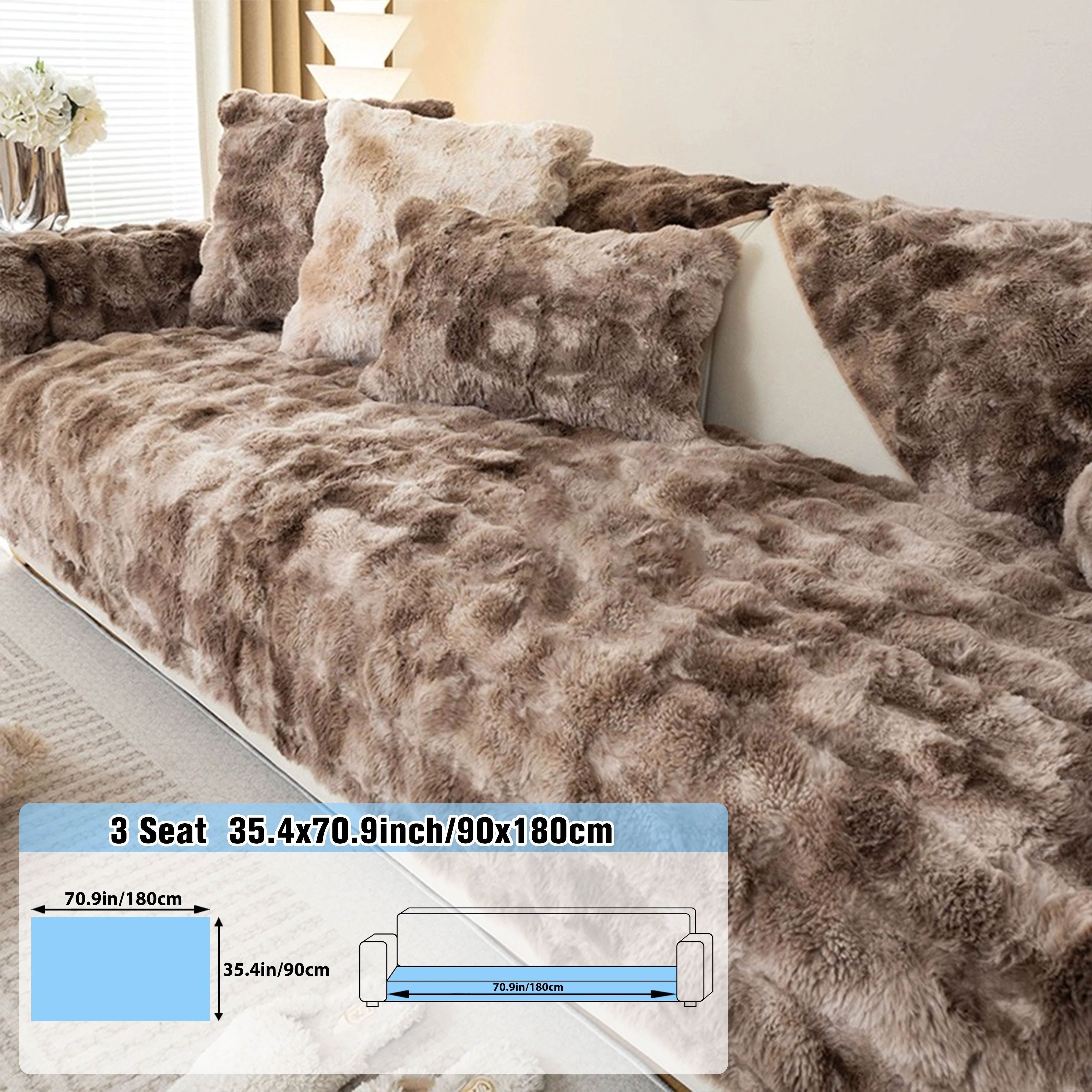 Плюшевое покрытие для дивана на зиму подходит для спальни, гостиной, офиса, домашнего декора
