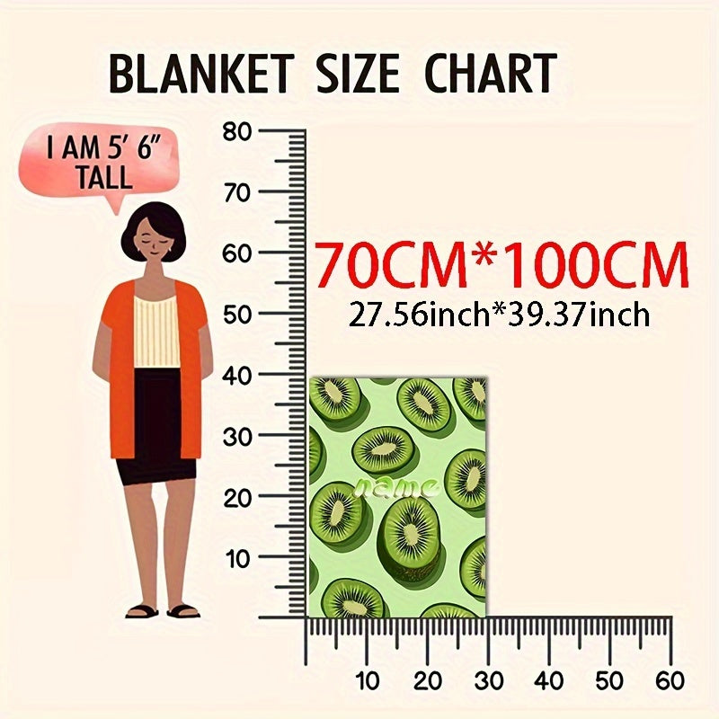 Customized Kiwi Fruit Patterned Flannel Throw Blanket Soft Warm Bedding for All Seasons