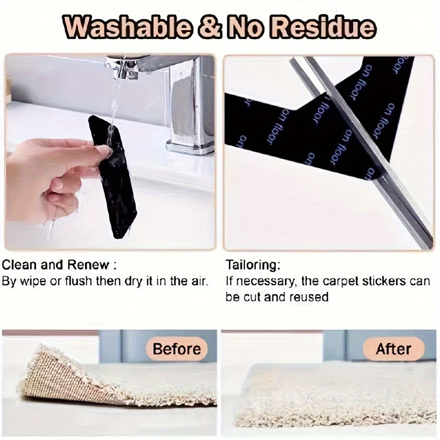 Washable Double-Sided Adhesive Tape for Carpet Gripping and Indoor Use