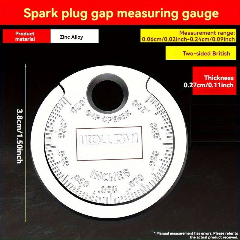 Spark Plug Gap Tool for Cars and Motorcycles, Dual-Sided Measuring, Durable Conductive Material