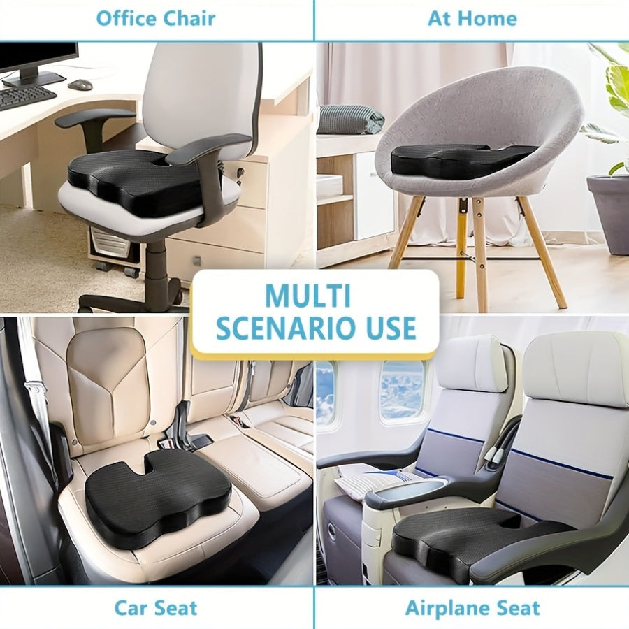 Кресельная подушка из памяти с дышащей трикотажной тканью серого цвета для офиса, автомобиля, самолета, длительного сидения