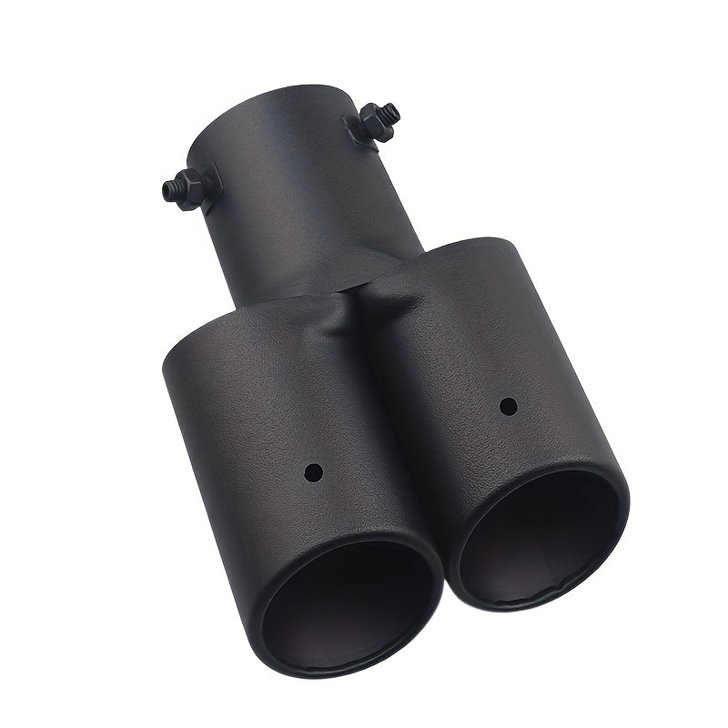 accesorios de tubo de escape de acero inoxidable para automóvil con boquilla de escape inclinada de doble salida negra