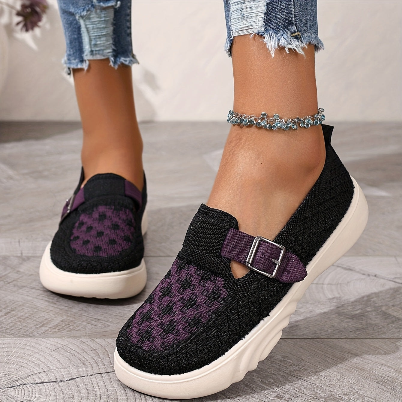 Women's Breathable Mesh Flat Shoes Casual Slip-On Loafers White