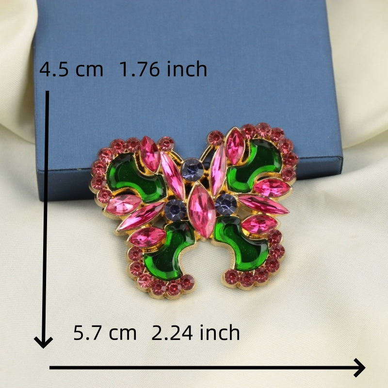Rang-barang Kristalli Kelebek Brosh Pin ayollar va erkaklar uchun Zamonaviy Elegant Zargarlik