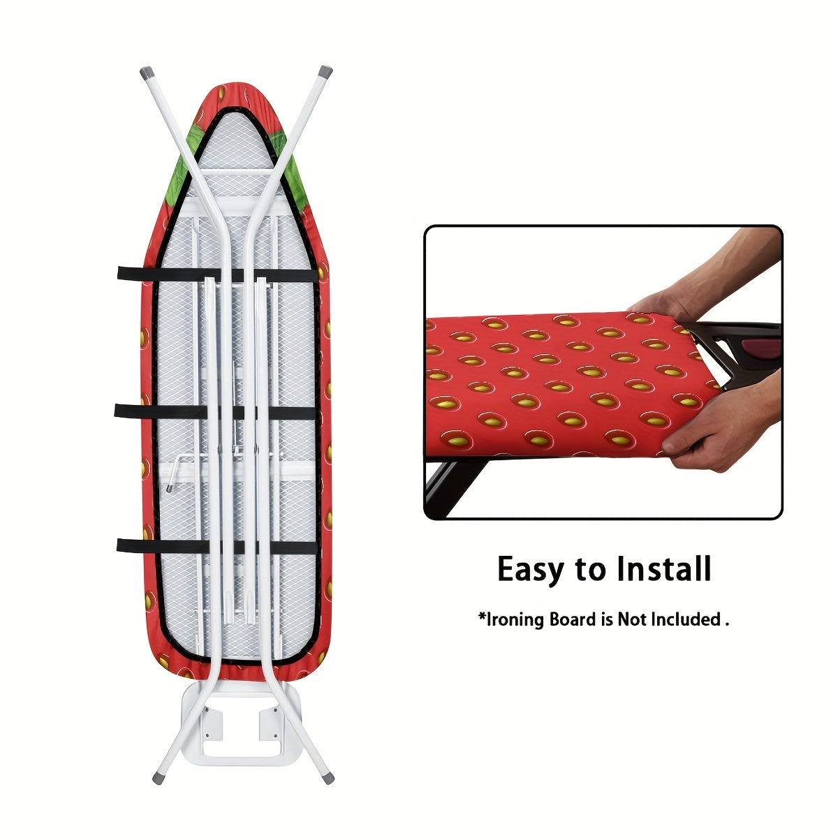 Standard Size Ironing Board Cover and Pad with Fruit Prints Non-Stick Stain-Resistant Elastic Edge