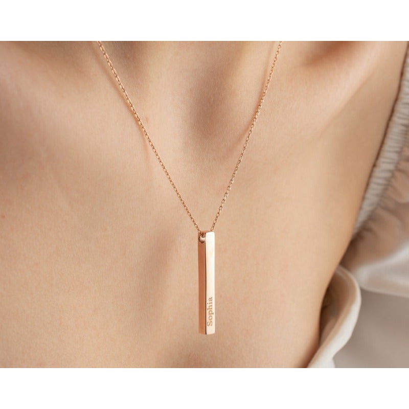 Women’s 18K Gold Plated Stainless Steel 3D Name Pendant Necklace