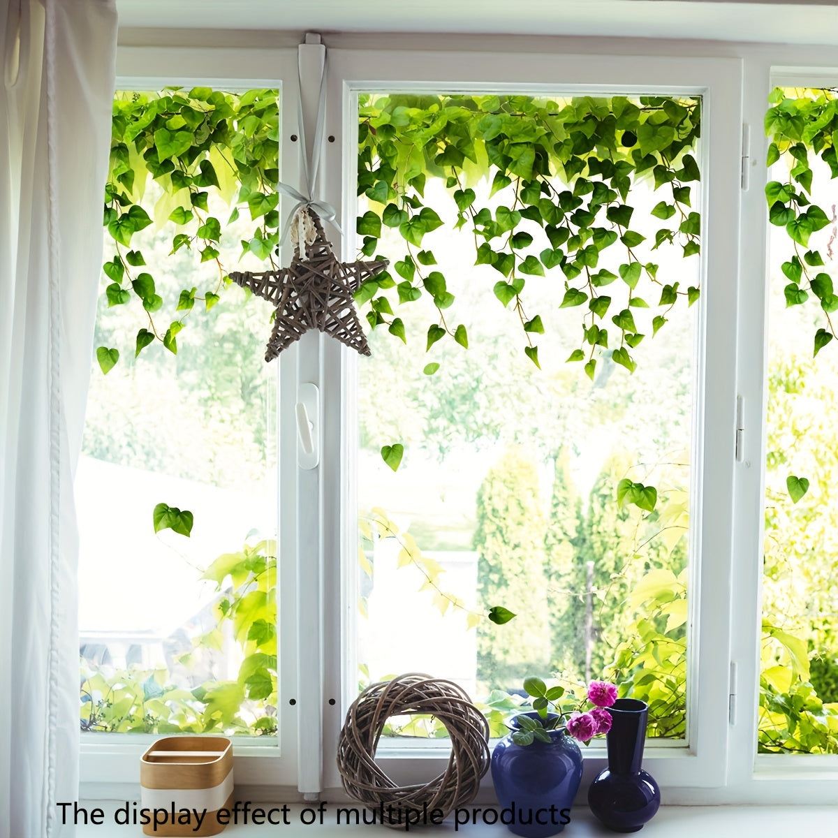 Contemporary Ivy Vine Window Cling Reusable Static Glass Sticker 20 Strands