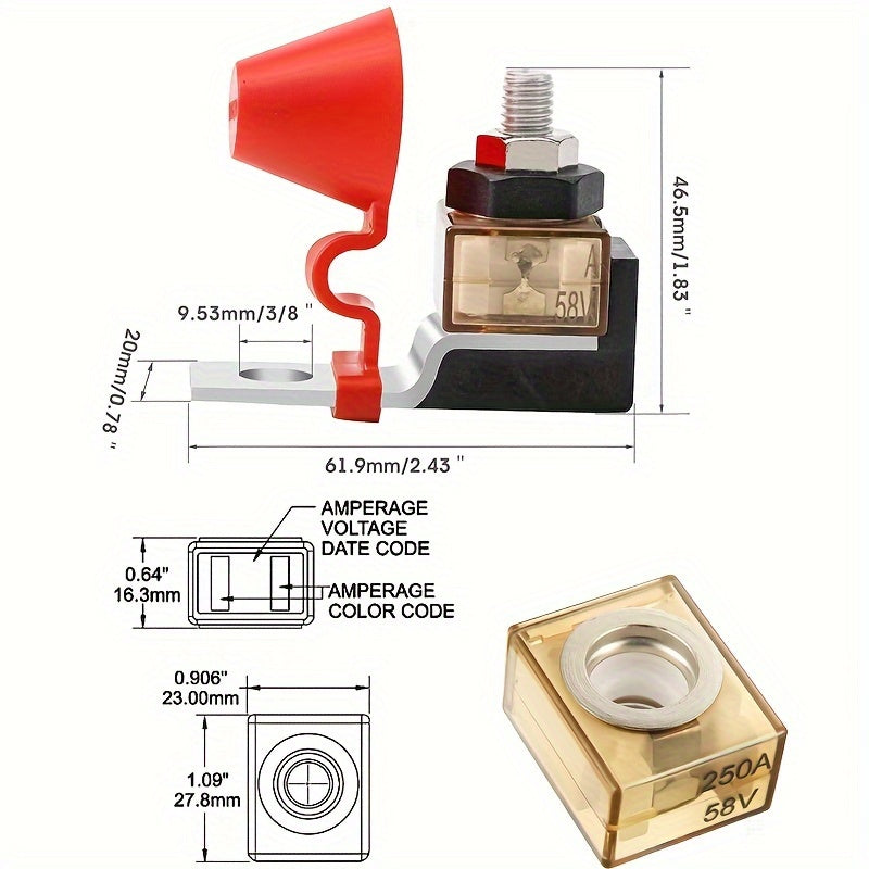 Marine-Grade Battery Fuse Kit 30A-300A Durable Terminal Blocks for Boats and Trucks