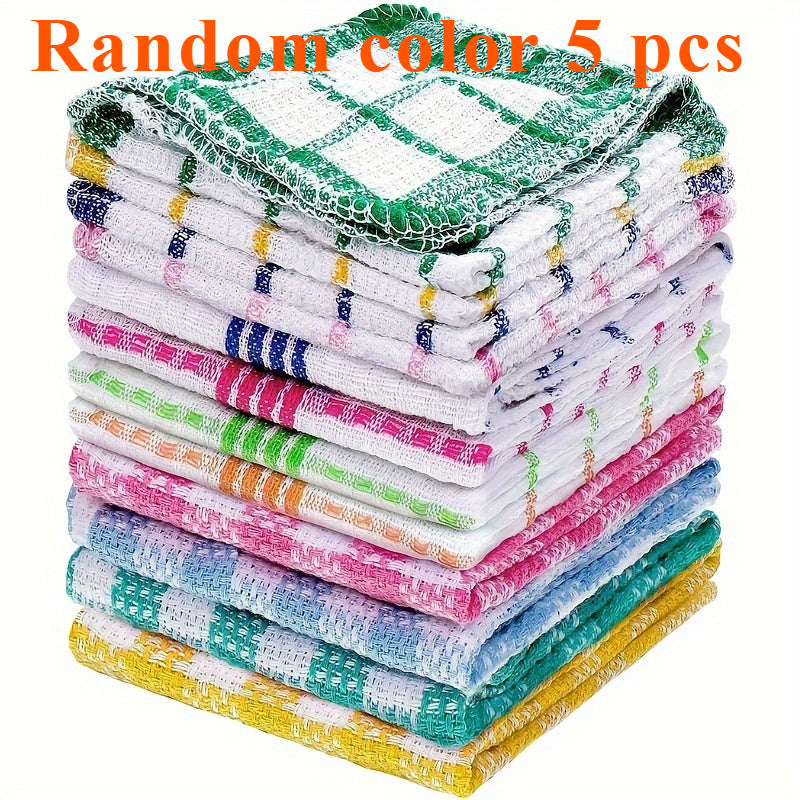 Set of 5 Space-Themed Waffle Weave Kitchen Dish Cloths Highly Absorbent Fast-Drying